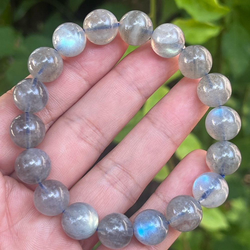 11mm stretchable high quality labradorite‎ bracelet